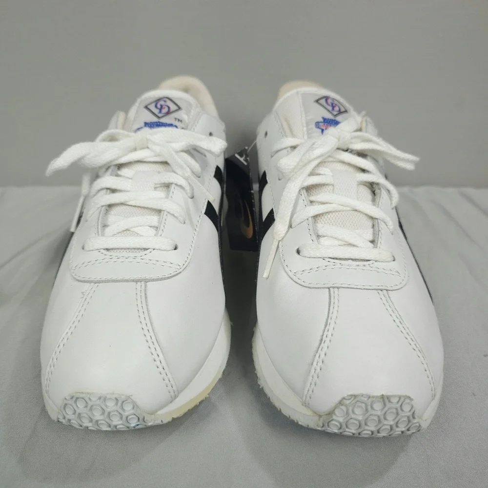 Vintage Asics Cheer Shoes Women 9.5 White Black Leather NCA Cheerleading
